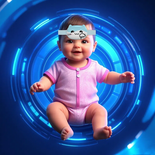 The baby feels very comfortable and happy wearing Huilai Ice Pack for physical fever reduction