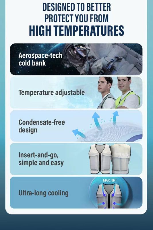 FRIGCO Cooling Vest – Battery-Free, Adjustable Temperature Cooling Wear for Outdoor Work & High Heat Environments