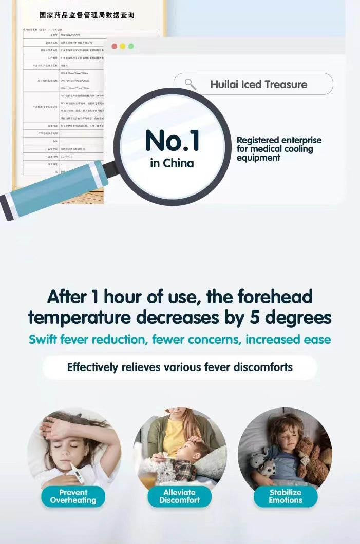 HuiLai Ice Pack for Kids & Adults - Physical Cooling for Babies, Teens & Adults, Reusable and Washable, Gentle on Sensitive Skin