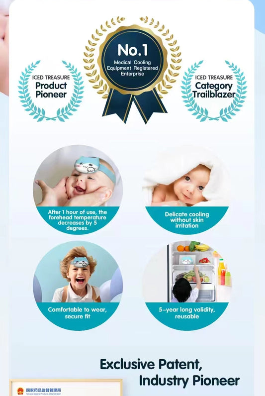 HuiLai Ice Pack for Kids & Adults - Physical Cooling for Babies, Teens & Adults, Reusable and Washable, Gentle on Sensitive Skin