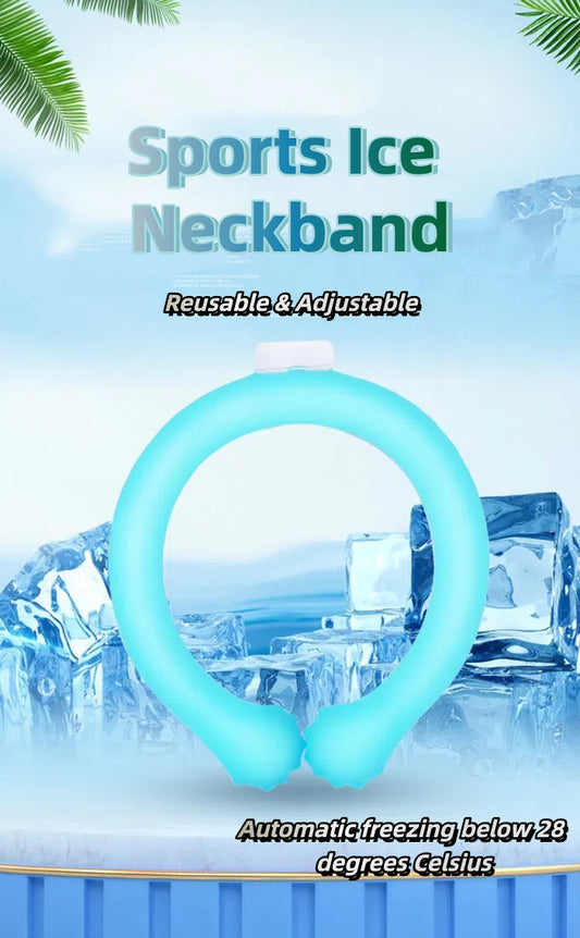 Sports Ice Neckband – 4-Hour Cooling at 26°C, Reusable Bio-Based Thermo Material, Auto-Freezing at 28°C, 2pcs (Pink Green/Pink Blue/Cream Yellow)